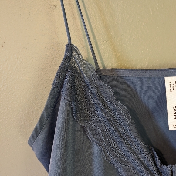 MNG Satin Button Front Lace Cami Top Size M - Picture 2 of 6